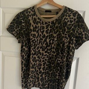 ATM Anthony Thomas Melillo Leopard Print Short Sleeve Tee